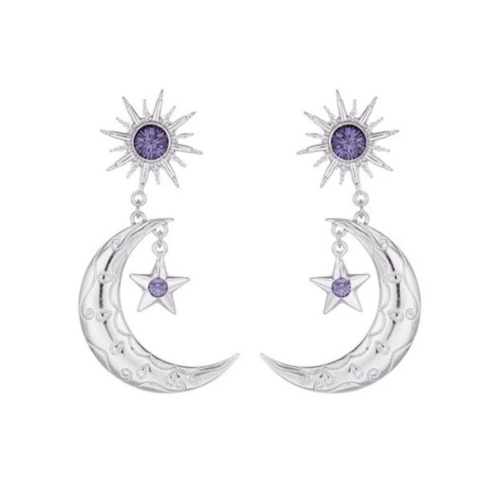Celestial Crystal Earrings in Silver